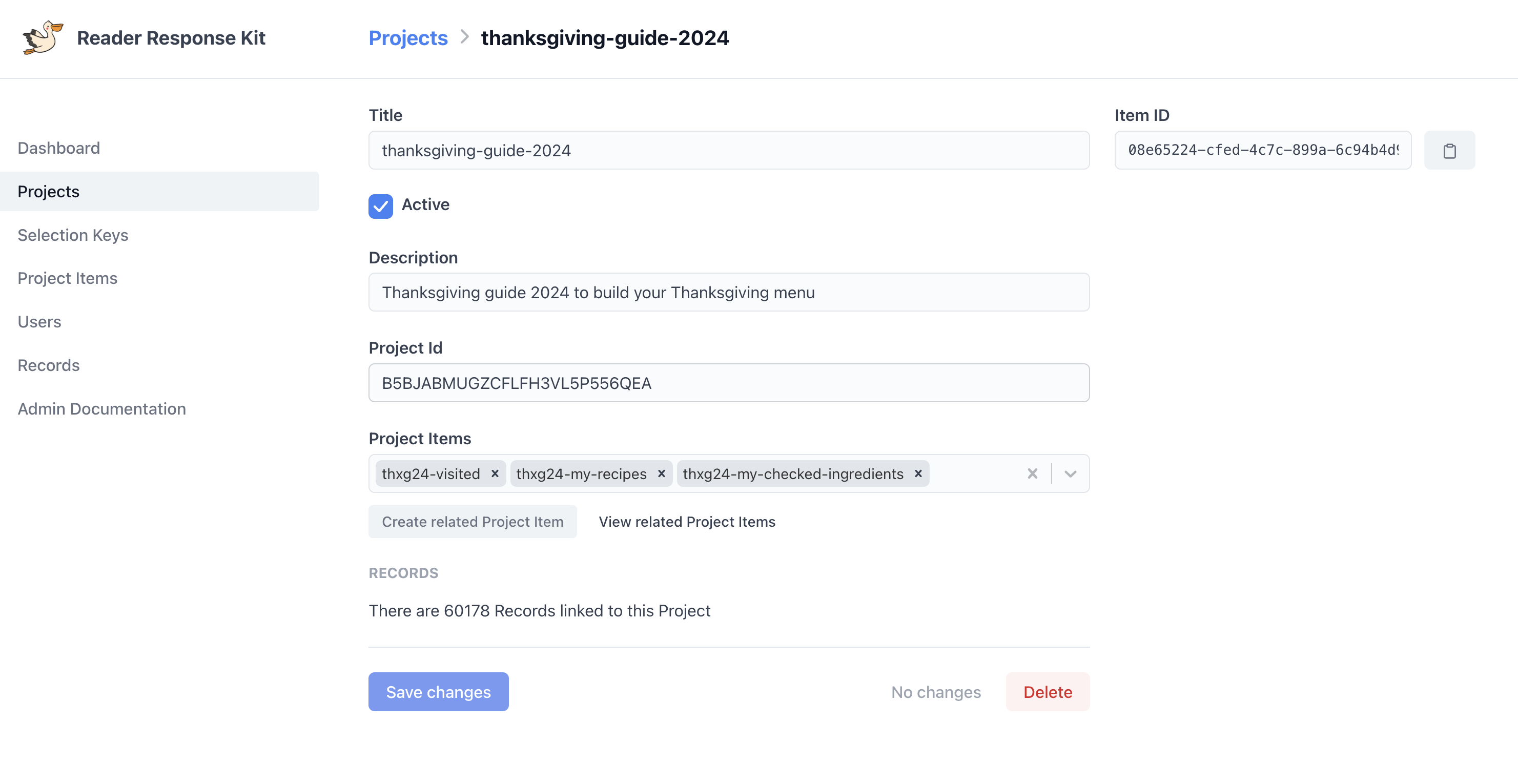 Reader Response Kit Admin